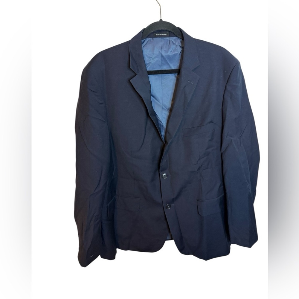 Pronto Uomo Navy Blue Wool Blend Sports Coat